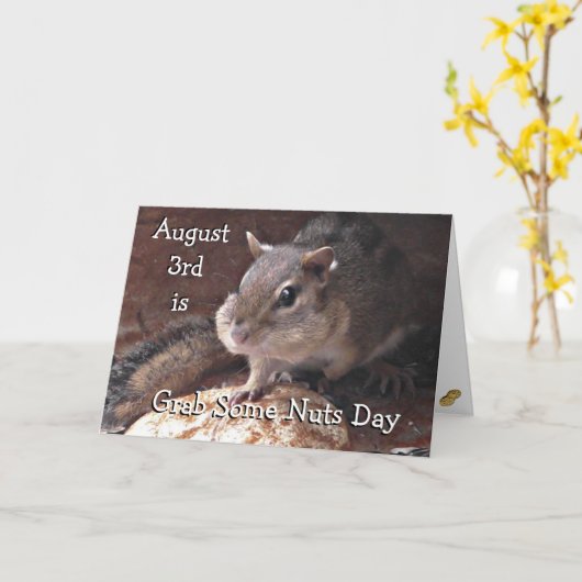 Carte Attrapez quelques nuts Jour Fêtes Drôle (Fleur jaune)