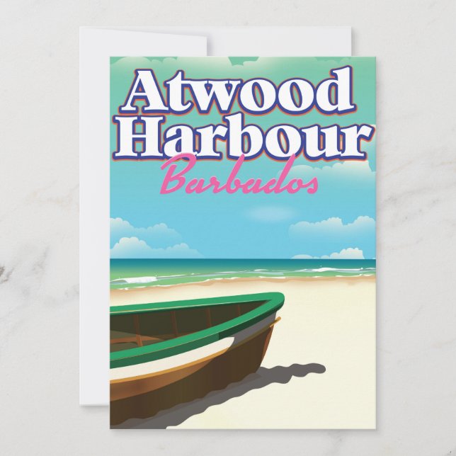 Carte Atwood Harbour Bahamas affiche de voyage (Devant)