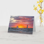 Carte Au début du coucher du soleil (Fleur jaune)