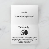 Carte Au-dessus de la colline, amusant 50e anniversaire, (Intérieur)