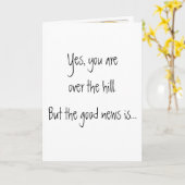 Carte Au-dessus de la colline - anniversaire (Fleur jaune)