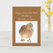 Carte Au-dessus de la colline Belle-Frère Canard Amusant (Fleur jaune)