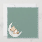Carte Au-dessus du Baby shower vert de l'ours de lune (Dos)