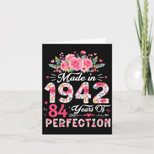 Carte (au dos) 84 décorations d'anniversaire femmes 84èm (Devant)