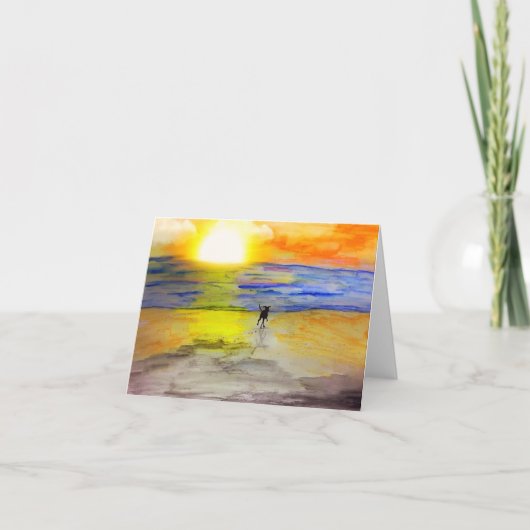 Carte Au loin dans le coucher du soleil (Devant)