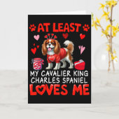 Carte Au moins Cavalier King Charles Spaniel m'aimant V (Fleur jaune)