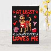 Carte Au moins mon labrador retriever m'aimant pour la S (Fleur jaune)