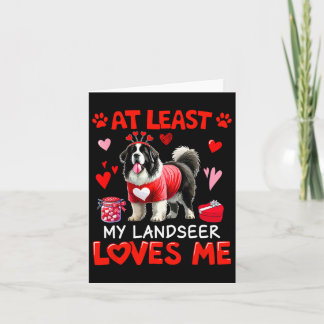 Carte Au moins mon Landseer m'aimant pour la Saint-Valen
