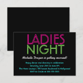 Carte au néon de nuit de dames (Devant / Derrière)