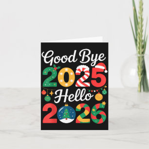 Carte Au revoir 2025 Bonjour 2026 Bonne Saint-Sylvestre 