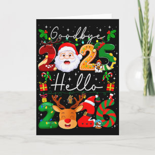 Carte Au revoir 2025 Bonjour 2026 Bonne Saint-Sylvestre 