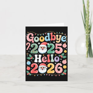 Carte Au revoir 2025 Bonjour 2026 Noël Nouvel An Cadeau