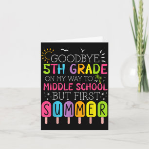Carte Au revoir 5e année de fin d'études à l'école inter