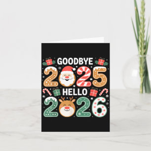 Carte Au revoir joyeux 2025 Bonjour 2026 Nouvelle Année