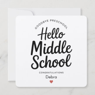 Carte Au revoir minimaliste à la maternelle, bonjour au 