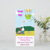 Carte au revoir, vous êtes invité à mon parti de départ, (Debout devant)