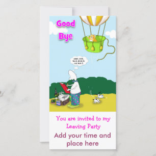 Carte au revoir, vous êtes invité à mon parti de départ,