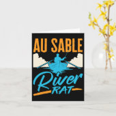 Carte Au Sable River Rat Rafting Canoë Bateau De Pêche (Fleur jaune)