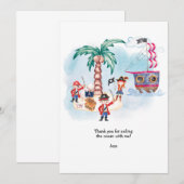 Carte au trésor de pirates pour l'anniversaire d'u (Devant / Derrière)