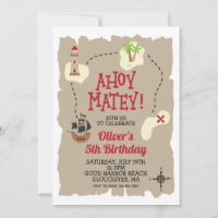 Carte au trésor pirate Invitation d'anniversaire