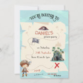 Carte au trésor pirate pour invitation de fête d'e (Devant)