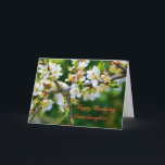 Carte Aubépine ensoleillée de ressort de petite-fille<br><div class="desc">Série florale : Une belle et sensible photo d'un brin d'aubépine,  plein de la fleur de ressort. 
Dans la langue des fleurs,  l'aubépine représente l'espoir. 



code d'image : hrflo29</div>
