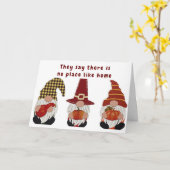 CARTE **AUCUN ENDROIT COMME À LA MAISON DIT GNOME** FÉLI (Fleur jaune)