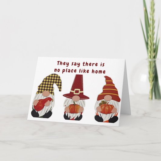 CARTE **AUCUN ENDROIT COMME À LA MAISON DIT GNOME** FÉLI (Devant)