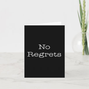 Carte Aucun regret Citation Motivation inspirante