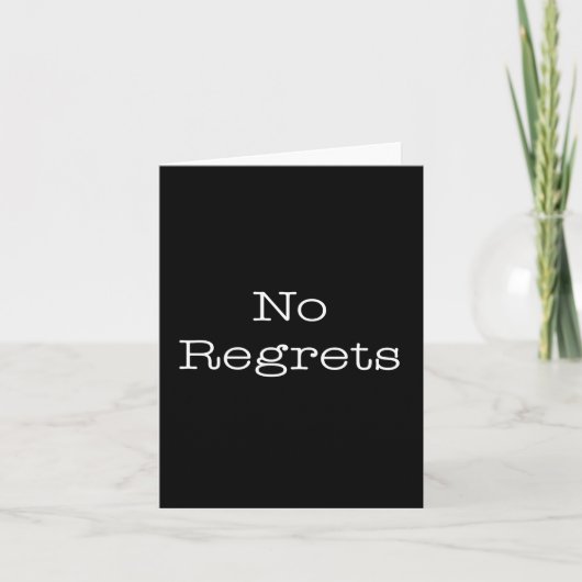 Carte Aucun regret Cite Motivation inspirante Citation (Devant)