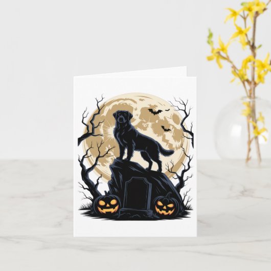 Carte Aucun texte visible détecté. Éffrayant Halloween C (Fleur jaune)