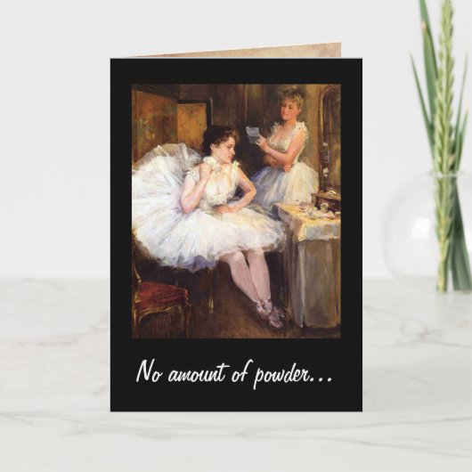 Carte Aucune quantité de poudre Humour Vintage Anniversa (Devant)