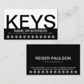 carte audacieuse de fidélité de client de CLÉS (Devant / Derrière)