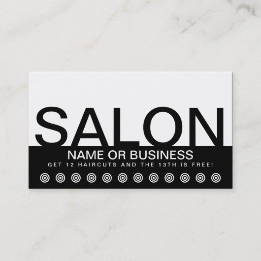 carte audacieuse de fidélité de client de SALON (Devant)
