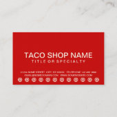 carte audacieuse de fidélité de client de TACOS (Dos)