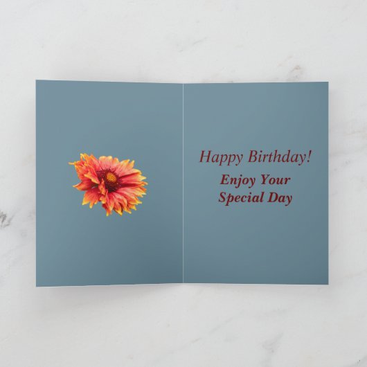 Carte audacieuse Floral 50e anniversaire pour Cous (Intérieur)