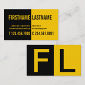 Carte audacieuse moderne de profil de jaune de (Devant / Derrière)