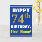 Carte Audacieux, bleu, anniversaire d'or de Faux (Fleur jaune)