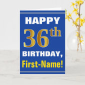 Carte Audacieux, bleu, anniversaire d'or de Faux (Fleur jaune)