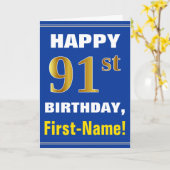 Carte Audacieux, bleu, anniversaire d'or de Faux (Fleur jaune)