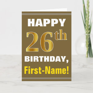 Carte Audacieux, Brown, anniversaire d'or de Faux 26ème