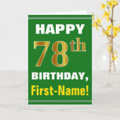 Carte Audacieux, vert, anniversaire d'or de Faux (Fleur jaune)