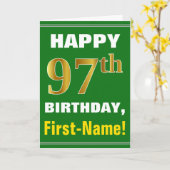 Carte Audacieux, vert, anniversaire d'or de Faux (Fleur jaune)