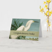 Carte Audubon Héron de neige Oiseaux d'aigrettes blanche (Fleur jaune)