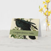 Carte Audubon Raven Oiseau classique (Fleur jaune)