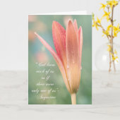 Carte Augustine cite Dieu sur Daylily photo (Fleur jaune)