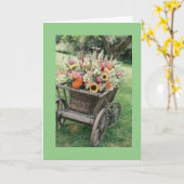 CARTE *AUNT* A WAGON FILLED OF FLOWERS FOR YOU CARD (Fleur jaune)