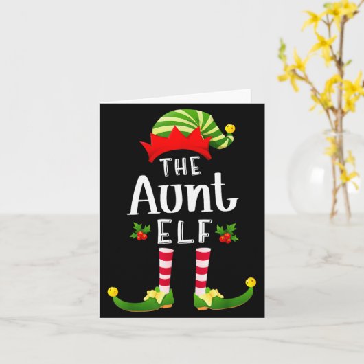 Carte Aunt Christmas Elf Matching Pajama X-mas Party (Fleur jaune)