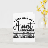 Carte Aunt Partner In Crime Shirt Aunt Tee Shirts Sarcas (Fleur jaune)