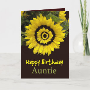 Carte AUNTIE Birthday with Cheerful Sunflower